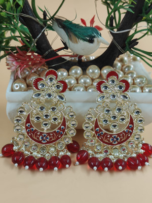 jiyanshi fashion Gold Plated Traditional Handcrafted Ethnic Earrings for Women/Girls Pearl Alloy Earring Set