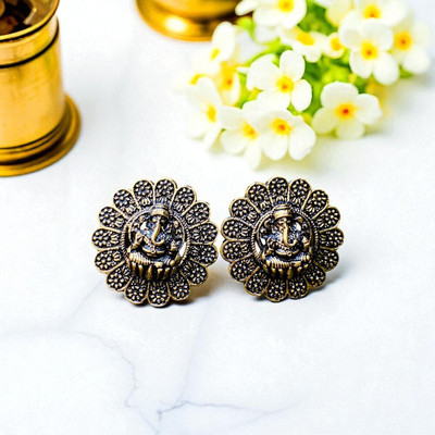 KAVIICREATIONS Oxidised golden Ganesh Earring For Women and girls. Alloy Stud Earring, Earring Set