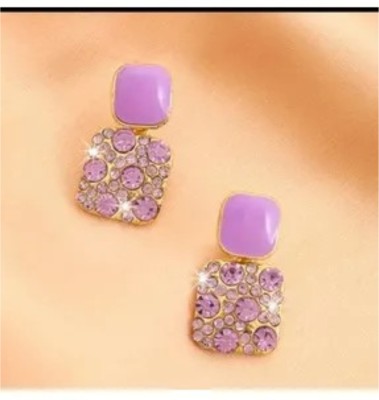 neze NZ 33 Lavender Drop Earrings Alloy Drops & Danglers