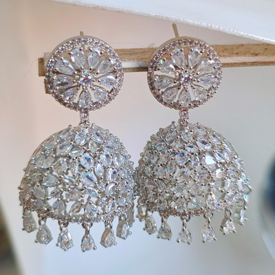 beadpunk JHMUKA-12 Cubic Zirconia Alloy Jhumki Earring