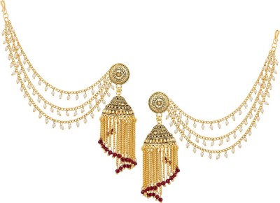 LUXOR Bahubali Long Chain Jhumkha Pearl Alloy Jhumki Earring