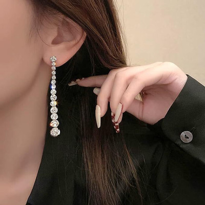 The Splendid Long Crystal Rhinestone Dangler Earrings for Women and Girls Crystal Stone Earring Set