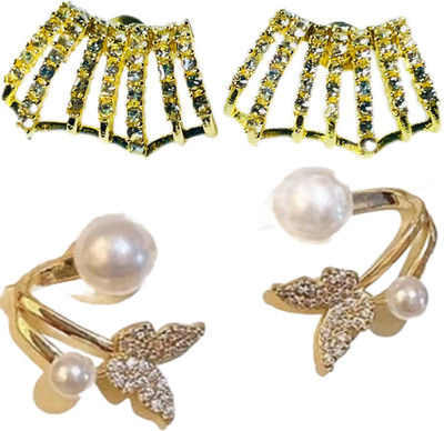 JassaJewelry Korean Elegant Stud Earrings for Girls and Women Alloy Stud Earring