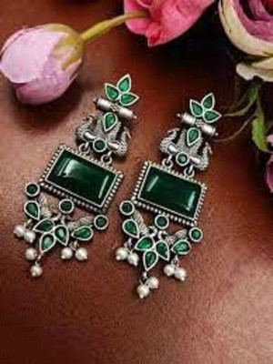 Divastri Silver Plated Earring for Women & Girls Diamond Brass Drops & Danglers