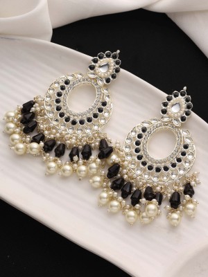 SAIYONI Bridal Bliss kundan Earrings Beads Alloy Chandbali Earring