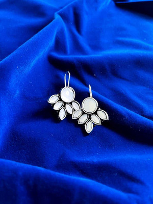 Hengarr Traders Half_Flower_Grey-6 Cubic Zirconia Alloy Earring Set