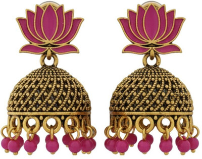 UNIKART BY SAHA Earring Pink Brass Jhumki Earring