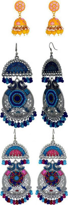alysa Combo Pack of 3, Jhumka/Jhumki Earrings for Women & Girls Alloy Jhumki Earring