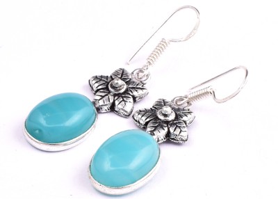 AAR Jewels Drop Dangle Earrings Chalcedony German Silver Drops & Danglers