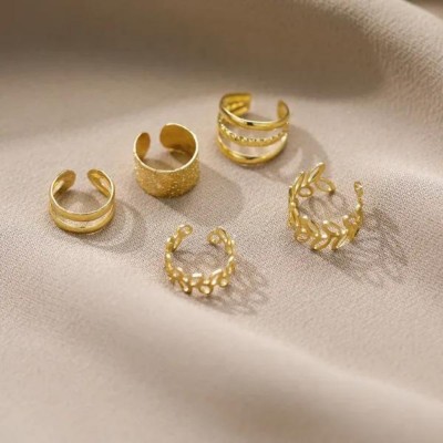 Mystic Jewels Korean Ear Cuff Set of 5 pieces for Women & Girls Metal Cuff Earring