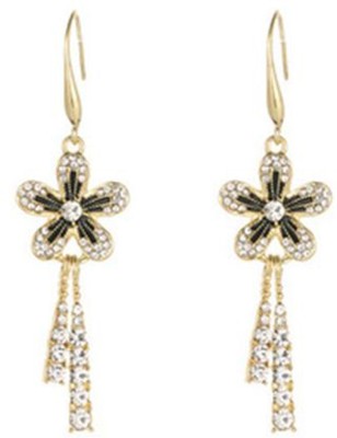Thrillz Earrings For Women Flower Design CZ Earrings For Women Girls Jewellery Cubic Zirconia Brass Drops & Danglers
