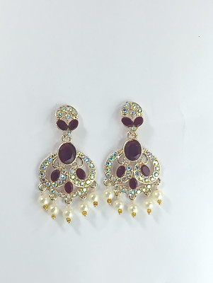 AZTAZ Unique and colorful beautifully designed Chandbali Earring Imitation Alloy Chandbali Earring