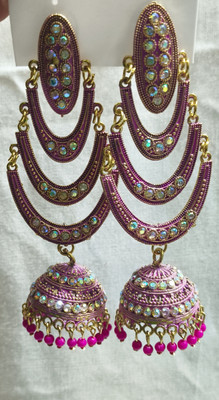 eiba enterprises SJ-04 Crystal Alloy, Crystal Jhumki Earring