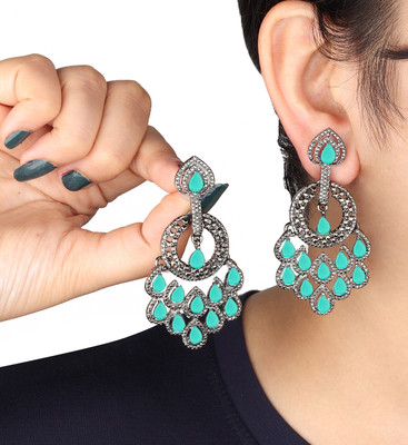 Arti creations Stylish Fashionable Latest Design Drop Danglers Earring set for Girls & Women Cubic Zirconia Alloy, Stone Hoop Earring
