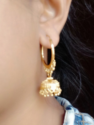 MEHAK CREATION 1 Gram Gold Jhalar Bali With Jhumki Alloy Hoop Earring