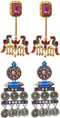 RJ Jewells Fashion Designer Classic & Simple Stud Earrings For Women & Girls Alloy Earring Set