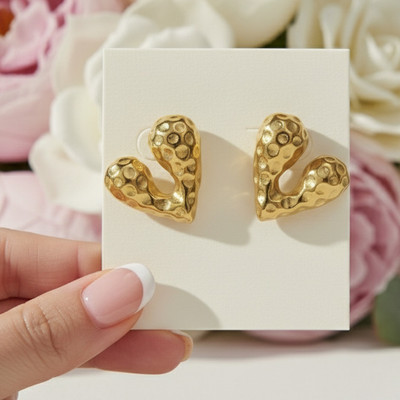 amjewels Korean Gold Plated Stud Fashion Earrings for Women | Hypoallergenic Jewellery Alloy Stud Earring