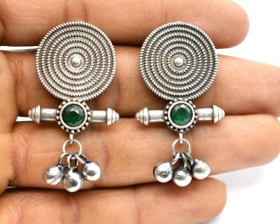 Prembhaya Earring173GREEN German Silver Drops & Danglers