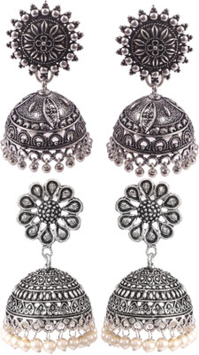 Haniya Oxidized Silver plated handmade Jhumka Jhumki Earrings German Silver, German Silver Jhumki Earring