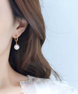 MYKI Fashion Silver Plated Round Crystal Drop Earrings for Women Cubic Zirconia Metal Drops & Danglers