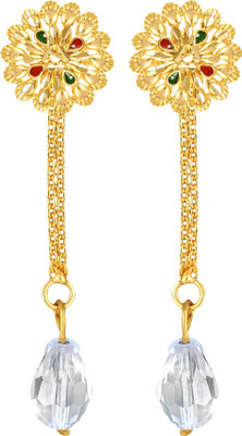 VIGHNAHARTA Removable Studs 1 pair Stud 1 chain drop earring for women and Girls Beads Brass Drops & Danglers