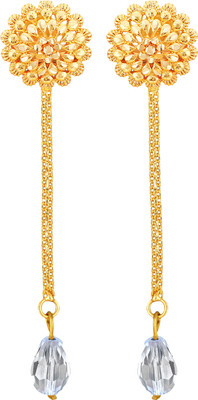 VIGHNAHARTA Gold Plated Removable Stud and Chain Drop Earring Combo set For Women and Girls Crystal Alloy Drops & Danglers, Ear Thread