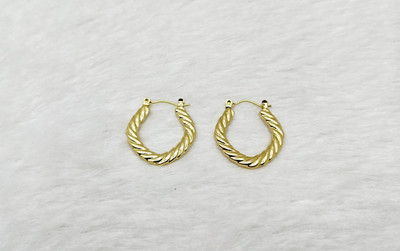 AM2PM Trendy Gold Plated Fancy Traditional Wear Stylish Earrings for Girls Style 101 Metal Hoop Earring