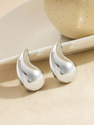 Officially Gorgeous EVERSTYLISH Silver Drop Stud Earrings for Women, High-Polish Statement Studs Alloy Drops & Danglers