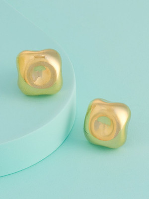 Kushal's Fashion Jewellery Gold Gold-Plated Party Zircon Trendy Studs Zircon Copper Stud Earring