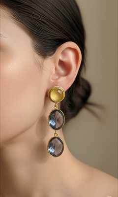 StyraHub Earings 1 Cat's Eye Brass, Alloy Drops & Danglers