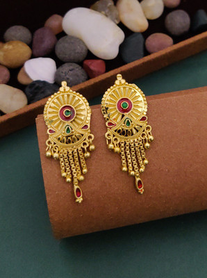 pearl jewellery Pack of 1 Gold Earring for Women & Girls Brass Stud Earring