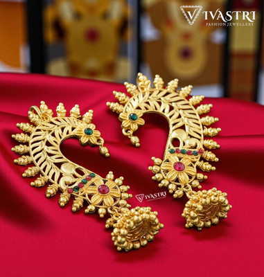 VIVASTRI Premium Guttapusalu Kaanphool Beads Alloy Cuff Earring