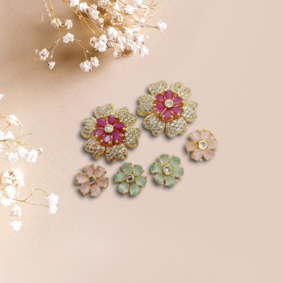 Opal Touch Opulent Color Symphony Earrings Cubic Zirconia Brass Earring Set