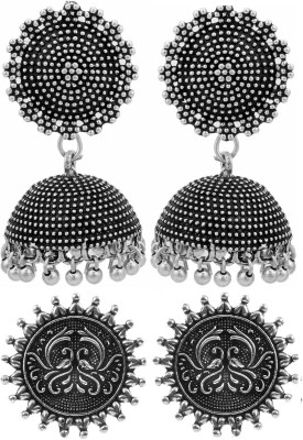 Haniya Oxidized Silver plated handmade Jhumka Jhumki Earrings German Silver, Brass Jhumki Earring
