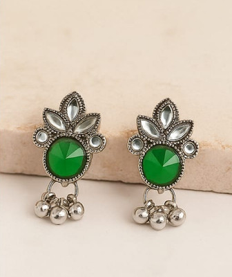 Ceylonmine01 Earrings for Women Minimal Ethnic with Mirror Accent Daily Wear & Festive Look Crystal Stone Earring Set