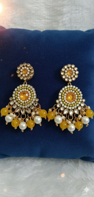 Lizzie Treditional Kundan Earring For Woman Beads Earring , Alloy Jhumki Earring, Chandbali Earring