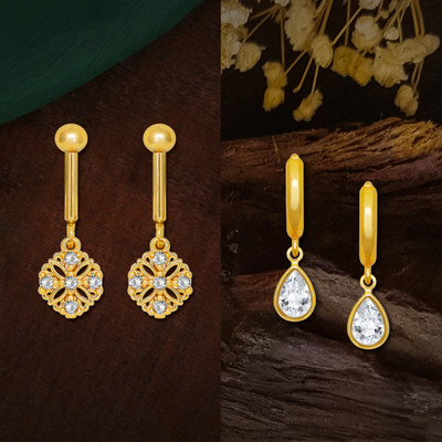 Raj And Deb Traditional Micron Plated Premium Earrings Collection For Women And Girls Brass Stud Earring