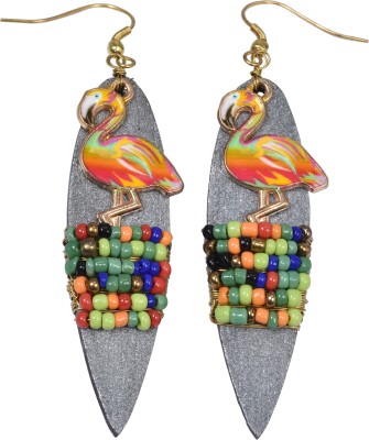 Myiu Designs multi coloured duck handmade designer earring Brass Clip-on Earring