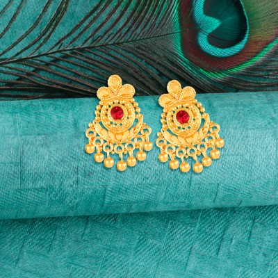 VIVASTRI Charming Alloy Gold CZ dangler studs Earring for Women and Girls Cubic Zirconia Alloy, Brass Drops & Danglers