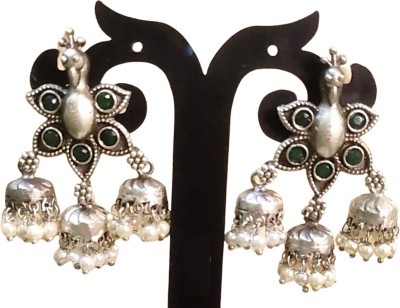 Indiaura Mode Peacock jhumki Brass Jhumki Earring, Plug Earring