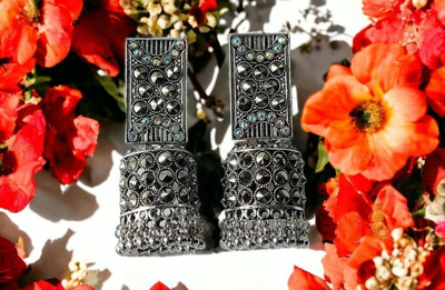 OKU COMBO of 2 Layered Oxidised Round Earrings|| Earrings for women & girls Alloy Jhumki Earring