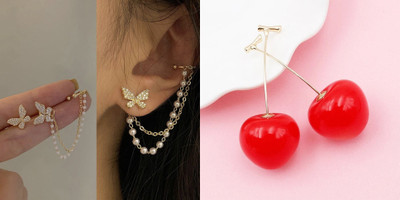 Celestria Korean Butterfly Stud Earrings suitable for women Alloy Stud Earring, Drops & Danglers