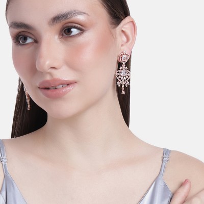 Estele Cubic Zirconia Brass Drops & Danglers