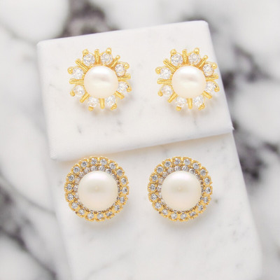 Sri Jagdamba Pearls Kirak Combo Earrings Pearl Alloy Stud Earring