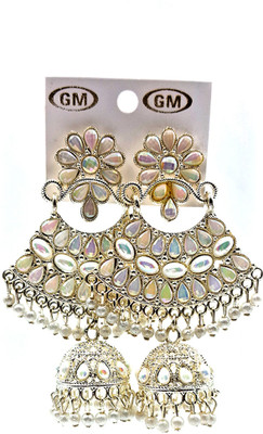 REQUANCE Designer Chandbali Jhumka Earrings Metal Chandbali Earring, Jhumki Earring, Drops & Danglers