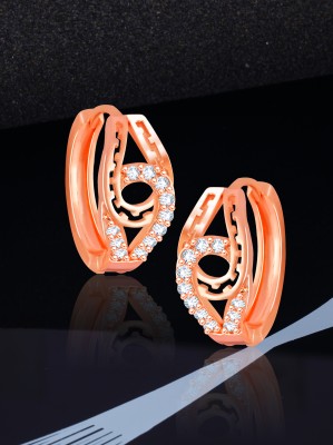 AMAAL hoop earring for women girls western bali ear rings rose gold ad stud stylish Crystal, Cubic Zirconia, Diamond Alloy, Crystal, Metal, Copper, Brass, Stone Stud Earring
