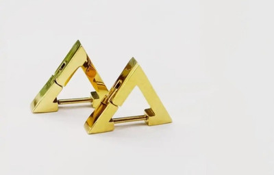 Vipunj Vedansh Enterprises Stylish Gold Plated Triangle Stud Earrings Brass Stud Earring
