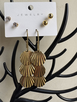DAVINDER KOR-STU-GLD-015 Alloy Hoop Earring, Stud Earring, Huggie Earring