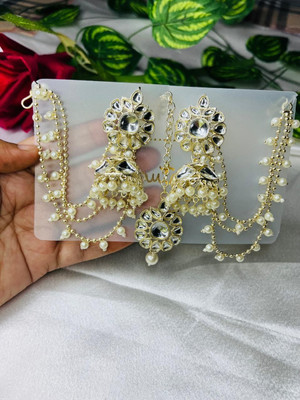 Ns jewelllery Bahubali earrings with maang tikka Alloy Earring Set