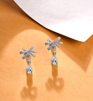 CLARA Bow Knot Cubic Zirconia Sterling Silver Drops & Danglers